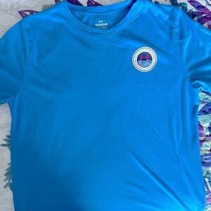 Under Armour Bright Blue Tee with Logo Patch